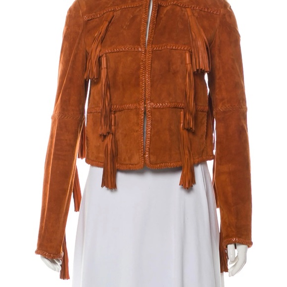 NWT Rust Rachel Zoe Suede Tassel Cropped Jacket 10 - Picture 5 of 6